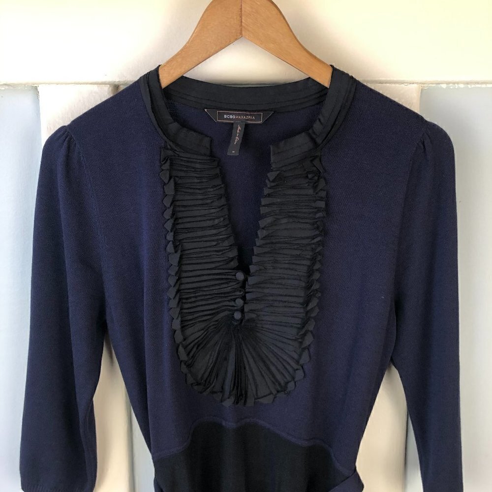 BCBG Max Azria Pleated Ruffle Dress - Picture 3 of 9